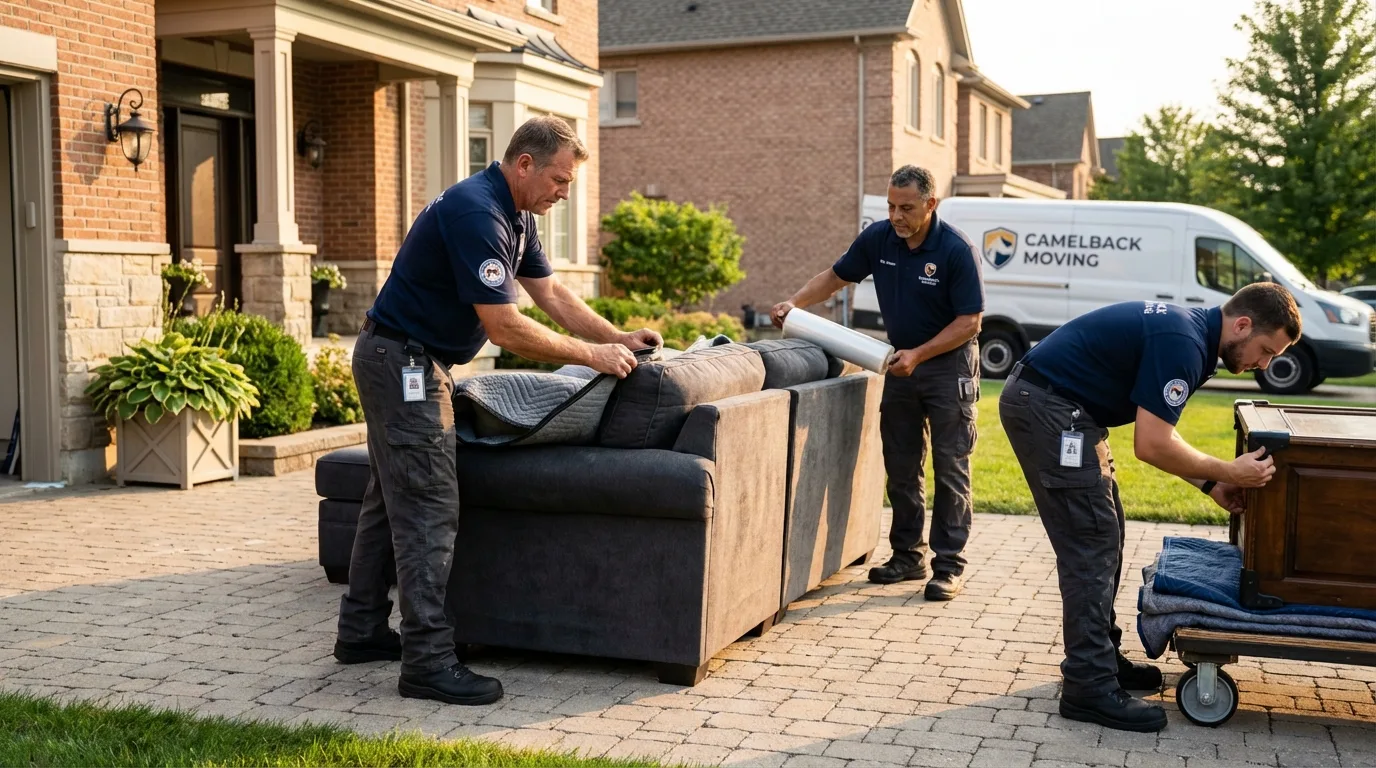 Large estate moving crew wrapping furniture in Ferndale, WA