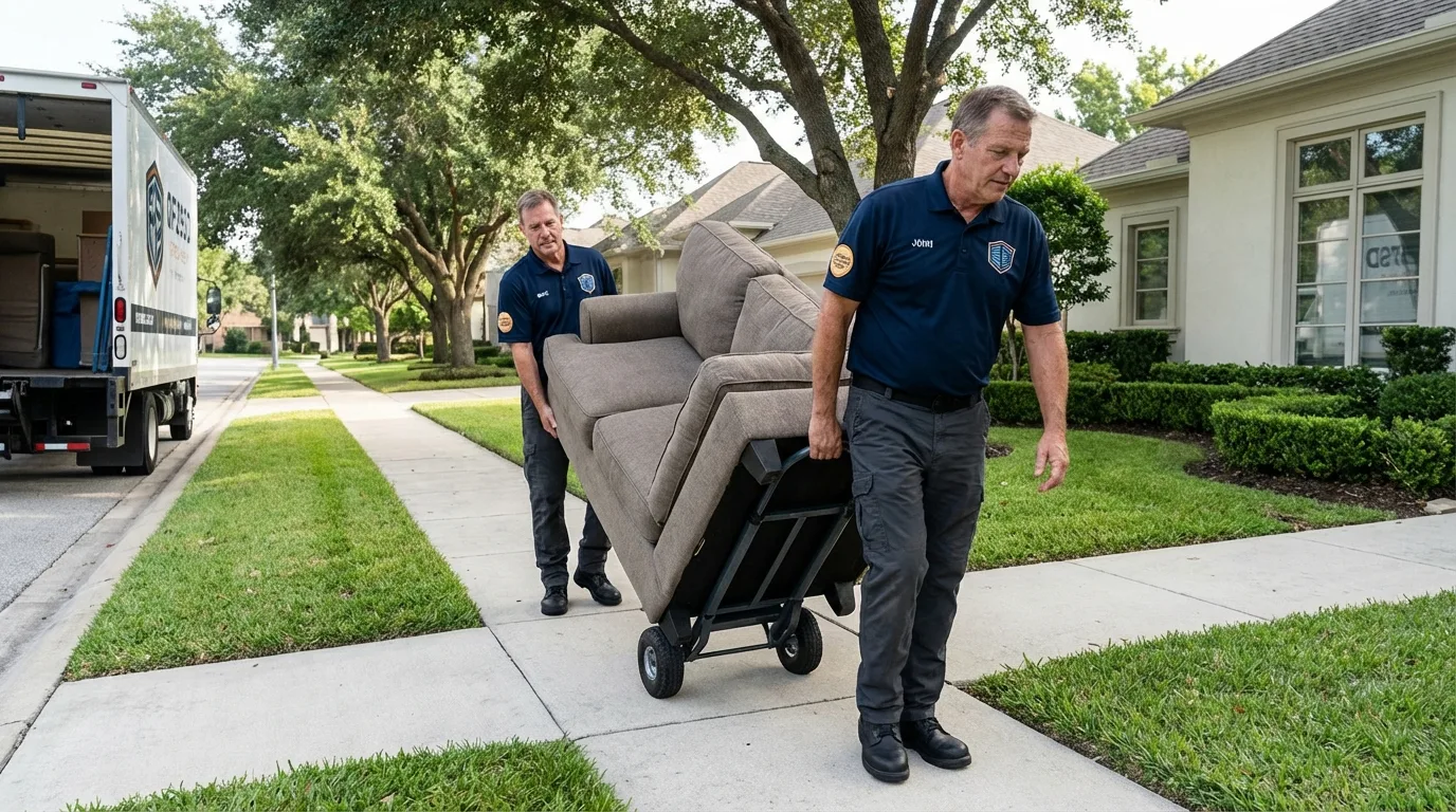 Local residential moving crew loading furniture in Ferndale, WA